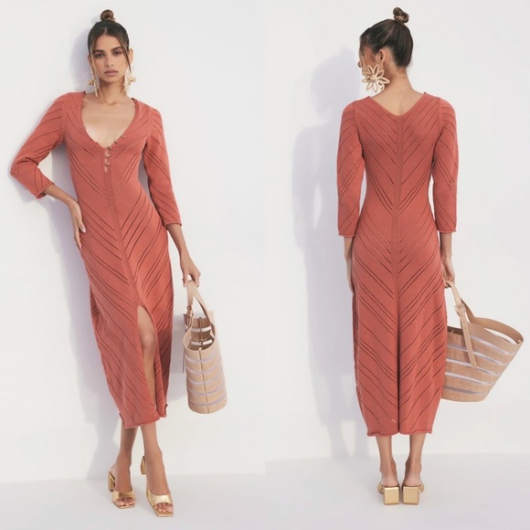 cult gaia Dresses & Skirts - Cult Gaia Dress NWT Jhene Cotton Blend Pointelle Knit Midi
